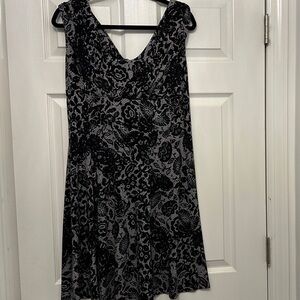 Calvin Klein Black and Gray Lace Dress